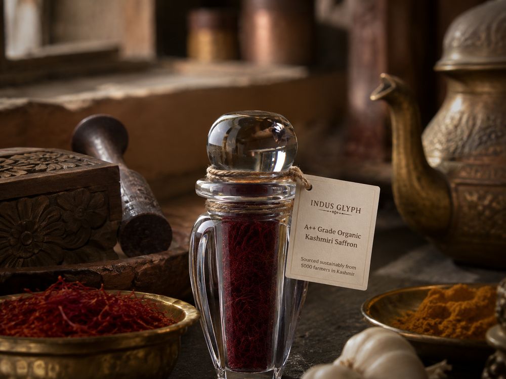 Whole Kashmiri saffron threads from Indus Glyph